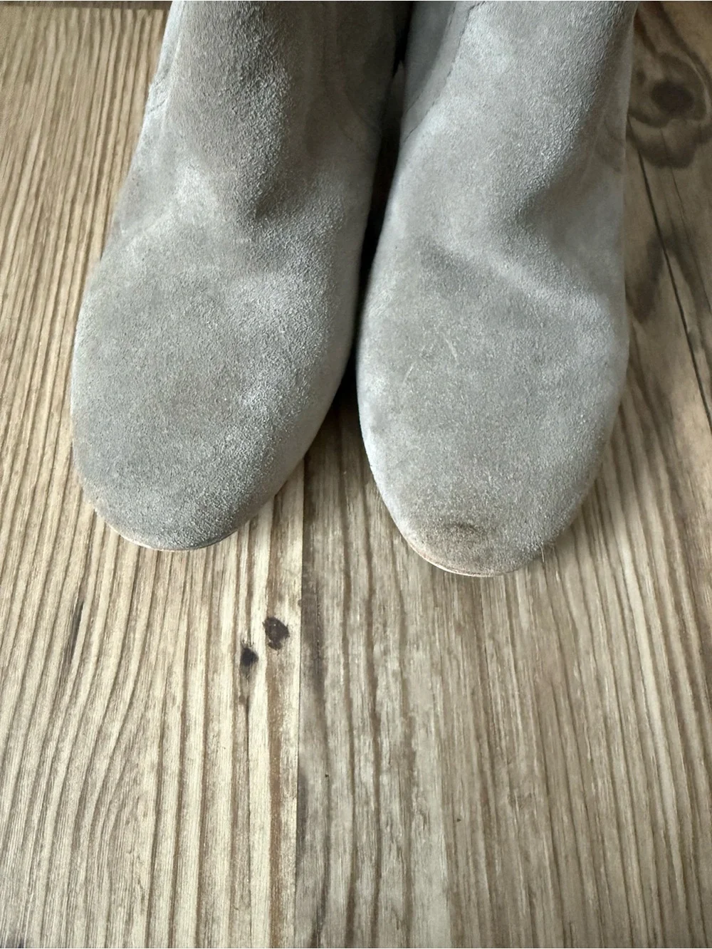 Isabel Marant Dickers Grey Suede Ankle Booties Stacked Heel EU 35 Boho Western
